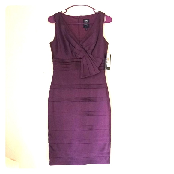 🔥 JAX | Purple Satin Sheath Sleeveless Cocktail Dress 2 NWT - Picture 1 of 6